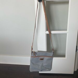 Tommy Hilfiger Gray and Tan Crossbody Bag